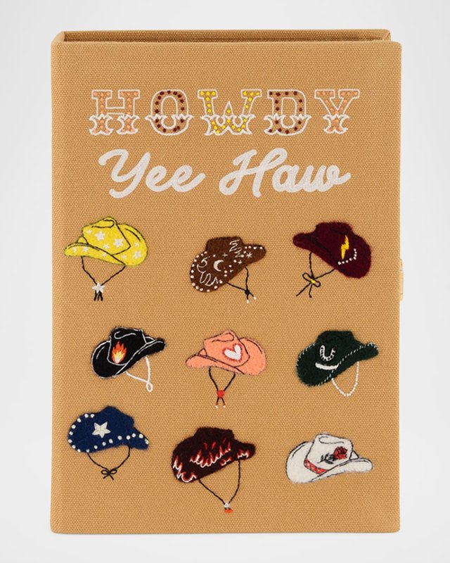 Howdy Cowgirl Hats Book Clutch Bag